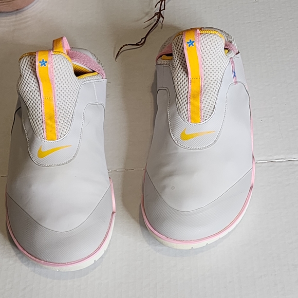Nike  Women White and Yellow Slip-On Sneakers - Picture 1 of 5